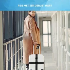 YONO Kofferriem Met Kofferlabel - 2 Kofferband En 2 Bagagelabel - Dubbele Bagage Riem Verstelbaar - 4 Pack - Zwart -Bagage En Reistassen 1200x1200 2253