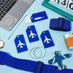 BOTC Kofferriem - 4 Stuks - 2 Bagagebanden + 2 Bagagelabels - 188 Cm * 5 Cm - Bagage Riem - Bagageband - Verstelbaar - Blauw -Bagage En Reistassen 1200x1200 2258