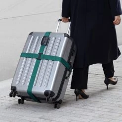 Navaris Kofferriem Met TSA Slot - Bagageriem Met Adreslabel En Cijferslot - Verstelbaar Tot 400 Cm - Groen -Bagage En Reistassen 1200x1200 2260