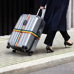 Navaris Kofferriem Met TSA Slot - Bagageriem Met Adreslabel En Cijferslot - Verstelbaar Tot 400 Cm - Meerkleurig -Bagage En Reistassen 1200x1200 2278