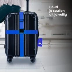 YONO Kofferriem Met Kofferlabel - 2 Kofferband En 2 Bagagelabel - Dubbele Bagage Riem Verstelbaar - 4 Pack - Blauw -Bagage En Reistassen 1200x1200 2291