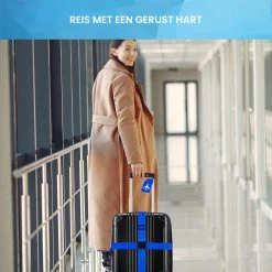 YONO Kofferriem Met Kofferlabel - 2 Kofferband En 2 Bagagelabel - Dubbele Bagage Riem Verstelbaar - 4 Pack - Blauw -Bagage En Reistassen 1200x1200 2292