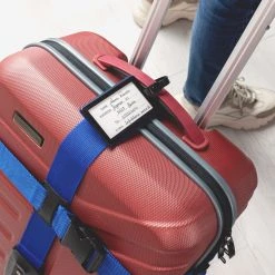 Navaris Kofferriem Met TSA Cijferslot En Adreslabel - Bagageriem - Kofferband - Luggagestrap - Blauw - Aanpasbaar Tot 400 Cm -Bagage En Reistassen 1200x1200 2294