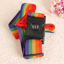 Kofferriem Met Naam En Adres Labels | Kofferband | BagageRiem |Bagageband | 180CM | Regenboog | 3-cijfer Slot | 2 Gratis Naamplaatjes Erbij | Bagagelabel | -Bagage En Reistassen 1200x1200 2295
