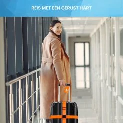 YONO Kofferriem Met Kofferlabel - 2 Kofferband En 2 Bagagelabel - Dubbele Bagage Riem Verstelbaar - 4 Pack - Oranje -Bagage En Reistassen 1200x1200 2316