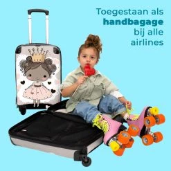 NoBoringSuitcases.com® Kinderkoffer - Trolley Op Wieltjes - Prinses - Hartjes - Kroon - Roze - Meisjes - Koffer Meisje - Past Binnen 55x40x20 Cm En 55x35x25 Cm - Reiskoffer - Fotokoffer -Bagage En Reistassen 1200x1200 249