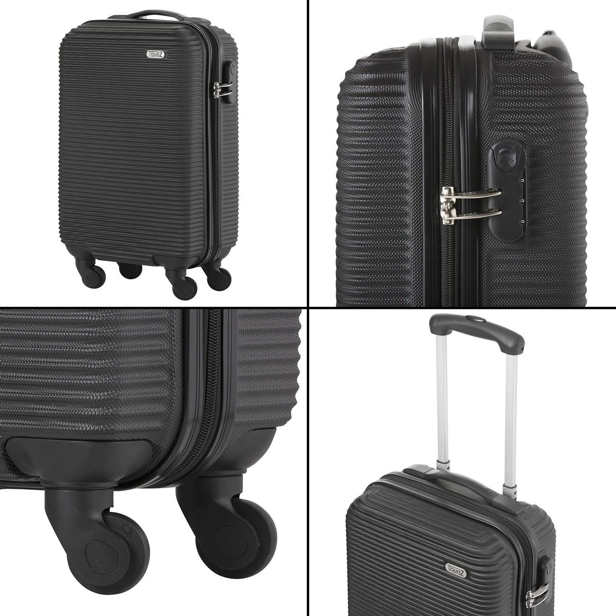 TravelZ Horizon Handbagagekoffer - 54cm Handbagage Trolley Met Gevoerde Binnenkant - Zwart 4 TravelZ Horizon Handbagagekoffer - 54cm Handbagage Trolley Met Gevoerde Binnenkant - Zwart - Afbeelding 4