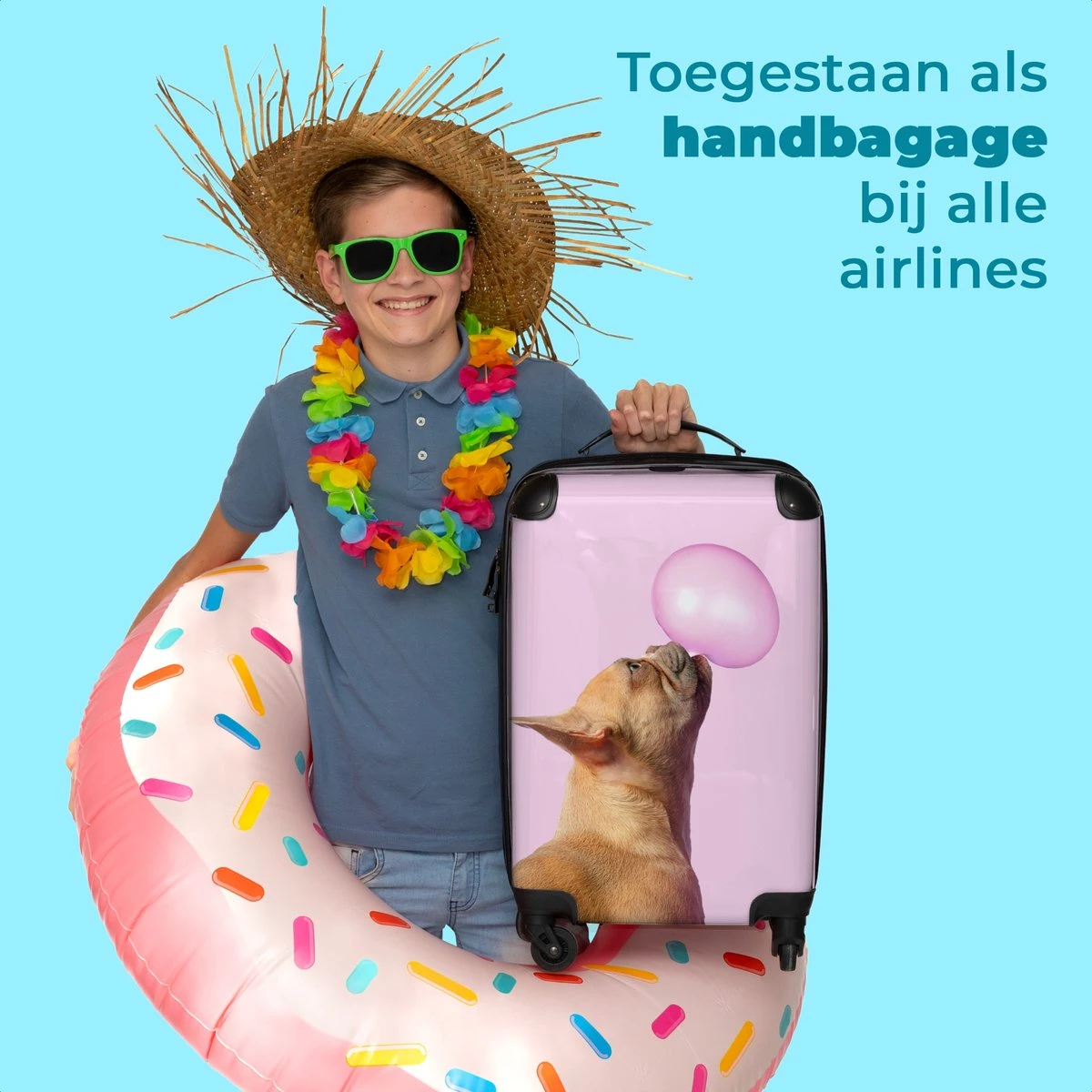NoBoringSuitcases.com® Kinderkoffer - Hond - Dieren - Kauwgom - Roze - Kinderen - Trolley Kinderen - Past Binnen 55x40x20 Cm En 55x35x25 Cm - Reiskoffer Met Wielen - Koffertje 5 NoBoringSuitcases.com® Kinderkoffer - Hond - Dieren - Kauwgom - Roze - Kinderen - Trolley Kinderen - Past Binnen 55x40x20 Cm En 55x35x25 Cm - Reiskoffer Met Wielen - Koffertje - Afbeelding 5