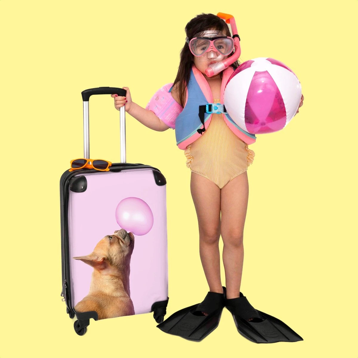 NoBoringSuitcases.com® Kinderkoffer - Hond - Dieren - Kauwgom - Roze - Kinderen - Trolley Kinderen - Past Binnen 55x40x20 Cm En 55x35x25 Cm - Reiskoffer Met Wielen - Koffertje 6 NoBoringSuitcases.com® Kinderkoffer - Hond - Dieren - Kauwgom - Roze - Kinderen - Trolley Kinderen - Past Binnen 55x40x20 Cm En 55x35x25 Cm - Reiskoffer Met Wielen - Koffertje - Afbeelding 6