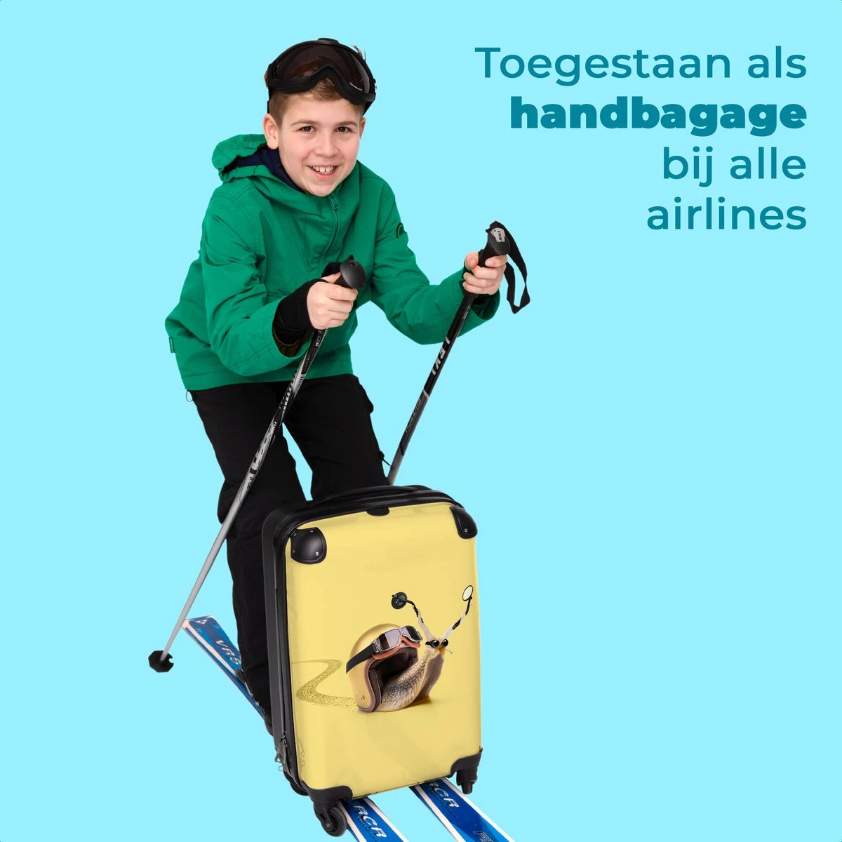 NoBoringSuitcases.com® Koffer - Slak - Helm - Racen - Kinderen - Past Binnen 55x40x20 Cm En 55x35x25 Cm - Handbagage - Trolley - Fotokoffer - Cabin Size - Print 10 NoBoringSuitcases.com® Koffer - Slak - Helm - Racen - Kinderen - Past Binnen 55x40x20 Cm En 55x35x25 Cm - Handbagage - Trolley - Fotokoffer - Cabin Size - Print - Afbeelding 10