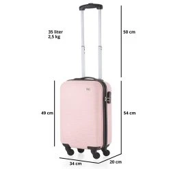 TravelZ Horizon Handbagagekoffer - 54cm Handbagage Trolley Met Gevoerde Binnenkant - Baby Roze -Bagage En Reistassen 1200x1200 340