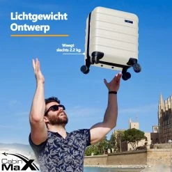 CabinMax Handbagage Koffer - Trolley 30L - Harde Reiskoffer - 45x36x20cm - Lichtgewicht - Groot Capaciteit - Wit -Bagage En Reistassen 1200x1200 365