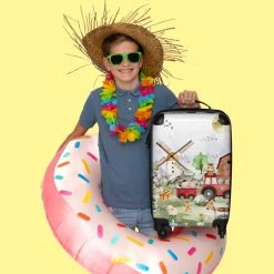 NoBoringSuitcases.com® Koffer - Boerderij - Dieren - Trekker - Jongens - Past Binnen 55x40x20 Cm En 55x35x25 Cm - Handbagage - Trolley - Fotokoffer - Cabin Size - Print -Bagage En Reistassen 1200x1200 405