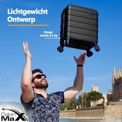 CabinMax Handbagage Koffer - Trolley 30L - Harde Reiskoffer - 45x36x20cm - Lichtgewicht - Groot Capaciteit - Zwart -Bagage En Reistassen 1200x1200 472