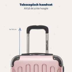 TRVLMORE Koffer - Handbagage - 54x36x20cm - 38L - Roségoud -Bagage En Reistassen 1200x1200 487