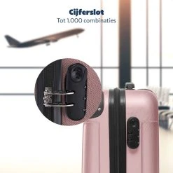 TRVLMORE Koffer - Handbagage - 54x36x20cm - 38L - Roségoud -Bagage En Reistassen 1200x1200 488