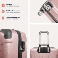 TRVLMORE Koffer - Handbagage - 54x36x20cm - 38L - Roségoud -Bagage En Reistassen 1200x1200 493