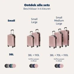 TRVLMORE Koffer - Handbagage - 54x36x20cm - 38L - Roségoud -Bagage En Reistassen 1200x1200 494