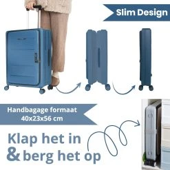Asyam Units- Handbagage- Invouwbaar- Koffer- Koffer 38L- Spinner Wielen- TSA Slot- Lichtgewicht- Blauw -Bagage En Reistassen 1200x1200 504