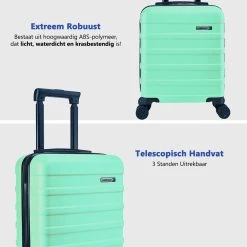 CabinMax Handbagage Koffer - Trolley 30L - Harde Reiskoffer - 45x36x20cm - Lichtgewicht - Groot Capaciteit - Mint Green -Bagage En Reistassen 1200x1200 553