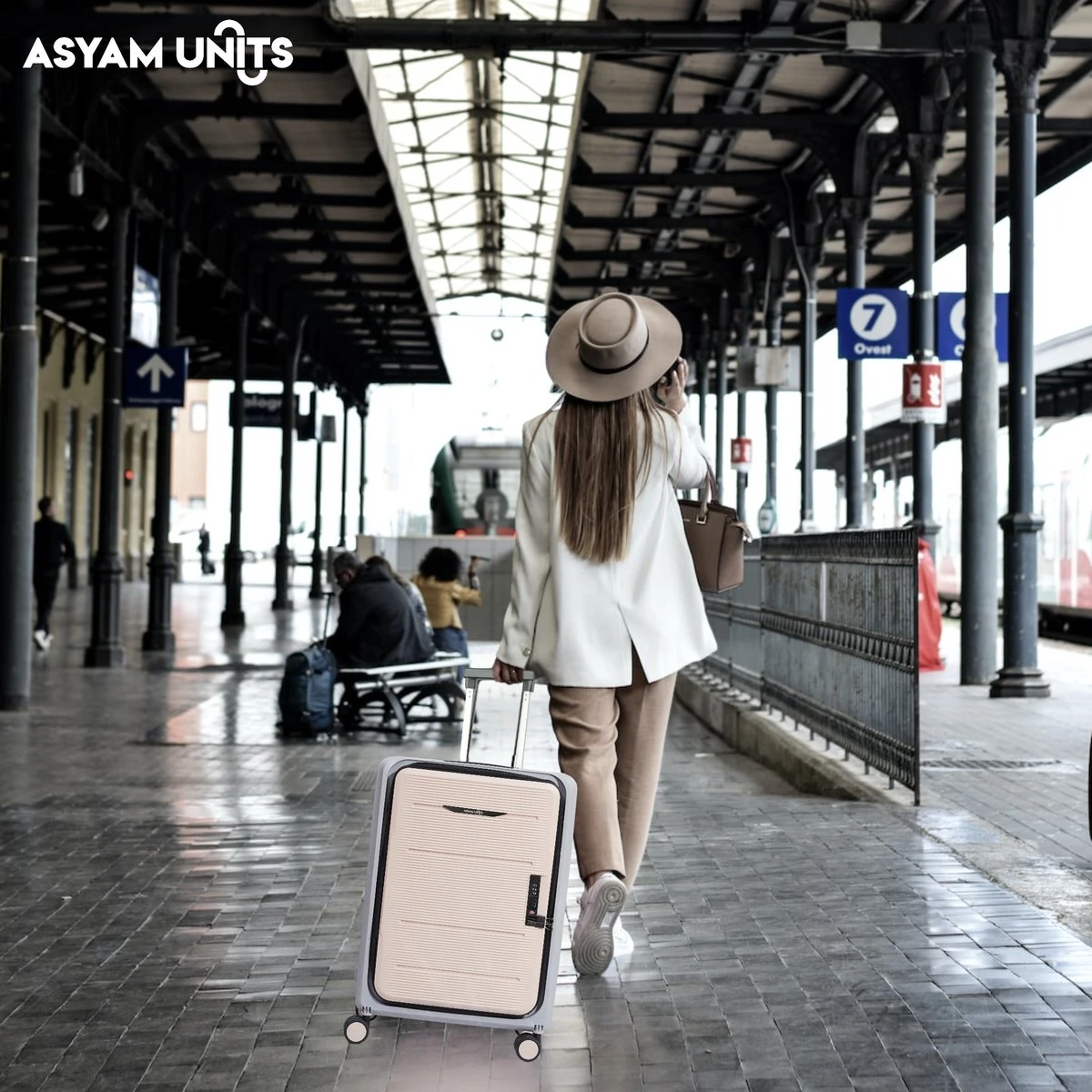 Asyam Units- Handbagage- Invouwbaar- Koffer- Koffer 38L- Spinner Wielen- TSA Slot- Lichtgewicht- Khaki 6 Asyam Units- Handbagage- Invouwbaar- Koffer- Koffer 38L- Spinner Wielen- TSA Slot- Lichtgewicht- Khaki - Afbeelding 6