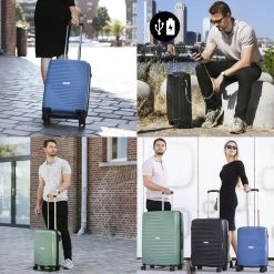 CarryOn Transport Handbagagekoffer - USB Handbagage 55cm - OKOBAN - Dubbele Wielen - Olijf -Bagage En Reistassen 1200x1200 635