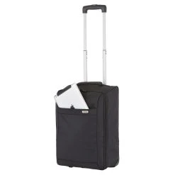 TravelZ Handbagage 51cm - Handbagagekoffer Opvouwbaar - Ultralicht 1,7kg Met 2 Wiel - Zwart