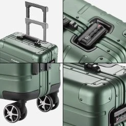CarryOn ULD Handbagage - Luxe Aluminium Trolley 55cm - Dubbel TSA Slot - Dubbele Wielen - Groen -Bagage En Reistassen 1200x1200 722