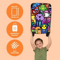NoBoringSuitcases.com® Koffer - Monster - Bloemen - Regenboog - Design - Grappig - Past Binnen 55x40x20 Cm En 55x35x25 Cm - Handbagage - Trolley - Fotokoffer - Cabin Size - Print -Bagage En Reistassen 1200x1200 746