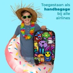 NoBoringSuitcases.com® Koffer - Monster - Bloemen - Regenboog - Design - Grappig - Past Binnen 55x40x20 Cm En 55x35x25 Cm - Handbagage - Trolley - Fotokoffer - Cabin Size - Print -Bagage En Reistassen 1200x1200 748