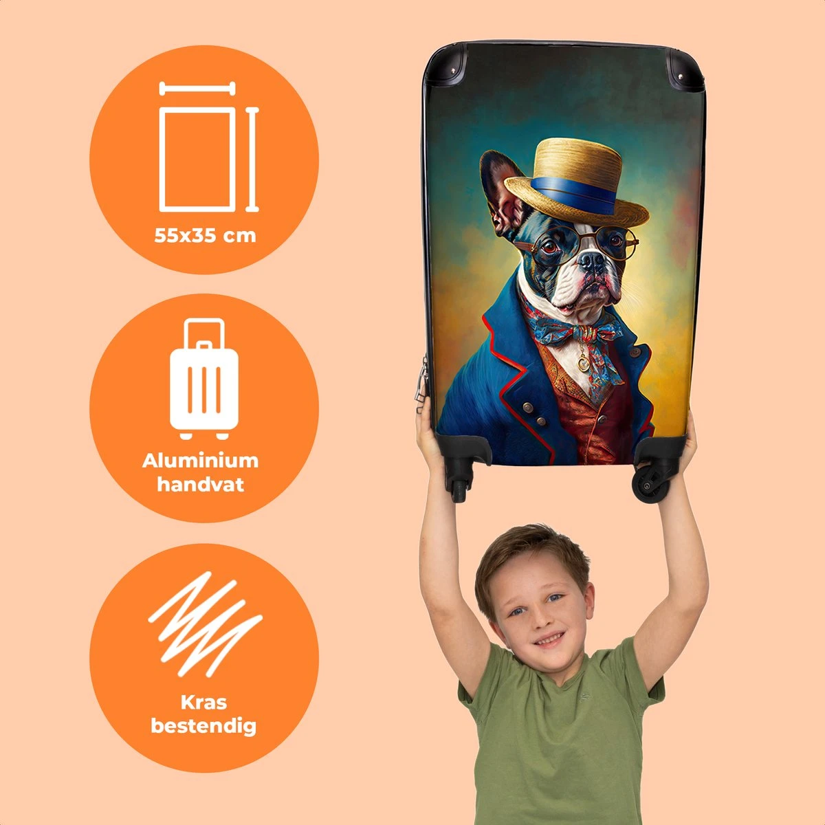 NoBoringSuitcases.com® Koffer - Hond - Kleding - Accessoires - Verf - Portret - Kinderen - Reiskoffer Met Wielen - Kinderkoffer - Fotokoffer - Past Binnen 55x40x20 Cm En 55x35x25 Cm - Trolley Handbagage Lichtgewicht 3 NoBoringSuitcases.com® Koffer - Hond - Kleding - Accessoires - Verf - Portret - Kinderen - Reiskoffer Met Wielen - Kinderkoffer - Fotokoffer - Past Binnen 55x40x20 Cm En 55x35x25 Cm - Trolley Handbagage Lichtgewicht - Afbeelding 3