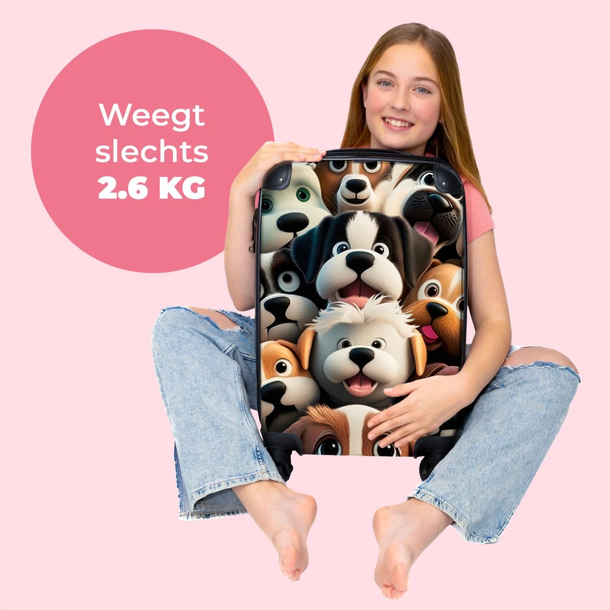 NoBoringSuitcases.com® Koffer - Hond - Dieren - Design - Bruin - Trolley Op Wieltjes - Handbagagekoffer - Past Binnen 55x40x20 Cm En 55x35x25 Cm - Reiskoffers - Fotokoffer 2 NoBoringSuitcases.com® Koffer - Hond - Dieren - Design - Bruin - Trolley Op Wieltjes - Handbagagekoffer - Past Binnen 55x40x20 Cm En 55x35x25 Cm - Reiskoffers - Fotokoffer - Afbeelding 2