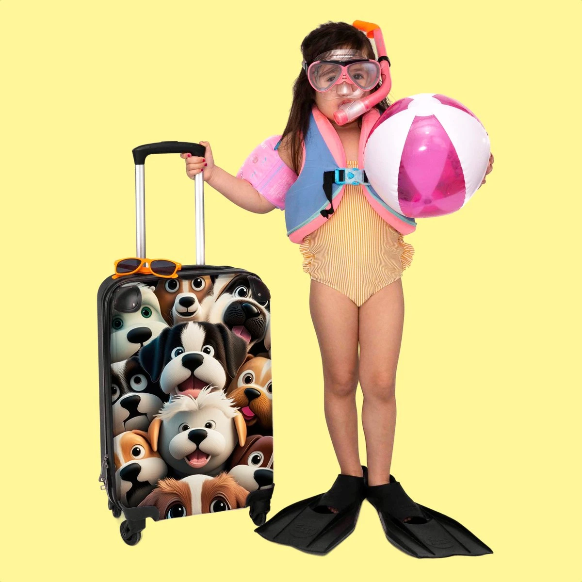 NoBoringSuitcases.com® Koffer - Hond - Dieren - Design - Bruin - Trolley Op Wieltjes - Handbagagekoffer - Past Binnen 55x40x20 Cm En 55x35x25 Cm - Reiskoffers - Fotokoffer 6 NoBoringSuitcases.com® Koffer - Hond - Dieren - Design - Bruin - Trolley Op Wieltjes - Handbagagekoffer - Past Binnen 55x40x20 Cm En 55x35x25 Cm - Reiskoffers - Fotokoffer - Afbeelding 6
