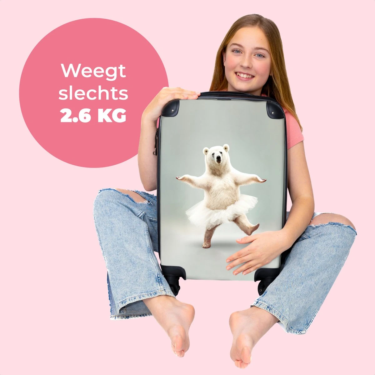 NoBoringSuitcases.com® Koffer - IJsbeer - Rok - Wit - Portret - Dieren - Trolley Op Wieltjes - Reiskoffer - Past Binnen 55x40x20 Cm En 55x35x25 Cm - Fotokoffer 2 NoBoringSuitcases.com® Koffer - IJsbeer - Rok - Wit - Portret - Dieren - Trolley Op Wieltjes - Reiskoffer - Past Binnen 55x40x20 Cm En 55x35x25 Cm - Fotokoffer - Afbeelding 2