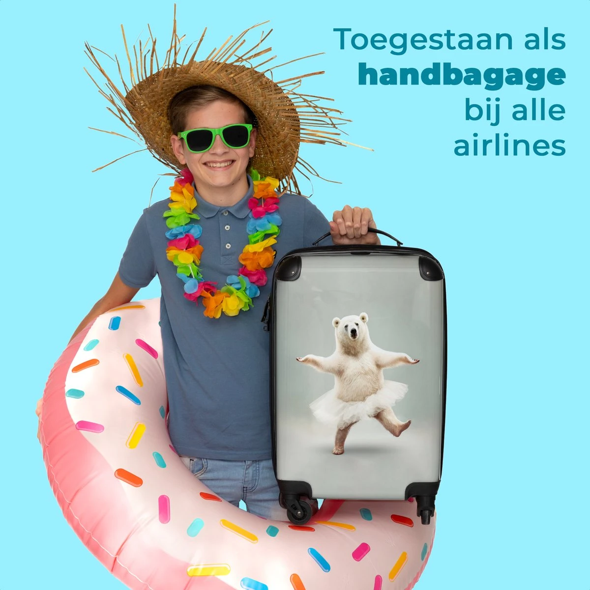NoBoringSuitcases.com® Koffer - IJsbeer - Rok - Wit - Portret - Dieren - Trolley Op Wieltjes - Reiskoffer - Past Binnen 55x40x20 Cm En 55x35x25 Cm - Fotokoffer 5 NoBoringSuitcases.com® Koffer - IJsbeer - Rok - Wit - Portret - Dieren - Trolley Op Wieltjes - Reiskoffer - Past Binnen 55x40x20 Cm En 55x35x25 Cm - Fotokoffer - Afbeelding 5