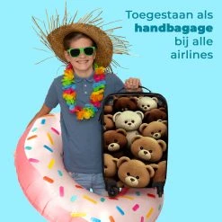 NoBoringSuitcases.com® Koffer - Knuffelbeer - Bruin - Design - Beer - Teddy - Trolley Op Wieltjes - Handbagagekoffer - Past Binnen 55x40x20 Cm En 55x35x25 Cm - Reiskoffers -Bagage En Reistassen 1200x1200 873