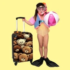 NoBoringSuitcases.com® Koffer - Knuffelbeer - Bruin - Design - Beer - Teddy - Trolley Op Wieltjes - Handbagagekoffer - Past Binnen 55x40x20 Cm En 55x35x25 Cm - Reiskoffers -Bagage En Reistassen 1200x1200 874