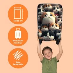 NoBoringSuitcases.com® Koffer - Handbagagekoffer - Kat - Dieren - Poes - Patronen - Trolley Op Wieltjes - Past Binnen 55x40x20 Cm En 55x35x25 Cm - Reiskoffers -Bagage En Reistassen 1200x1200 878