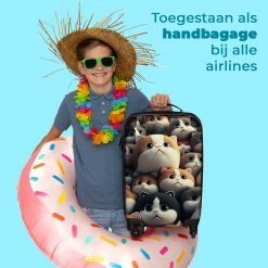 NoBoringSuitcases.com® Koffer - Handbagagekoffer - Kat - Dieren - Poes - Patronen - Trolley Op Wieltjes - Past Binnen 55x40x20 Cm En 55x35x25 Cm - Reiskoffers -Bagage En Reistassen 1200x1200 880