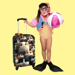 NoBoringSuitcases.com® Koffer - Handbagagekoffer - Kat - Dieren - Poes - Patronen - Trolley Op Wieltjes - Past Binnen 55x40x20 Cm En 55x35x25 Cm - Reiskoffers -Bagage En Reistassen 1200x1200 881