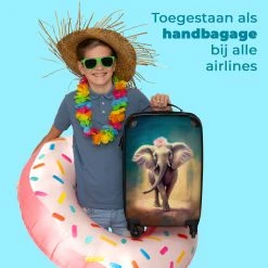 NoBoringSuitcases.com® Koffer - Handbagage Trolley - Olifant - Verf - Bloemen - Portret - Abstract - Reiskoffer Met Wielen - Past Binnen 55x40x20 Cm En 55x35x25 Cm - Koffertje - Fotokoffer -Bagage En Reistassen 1200x1200 904