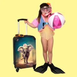 NoBoringSuitcases.com® Koffer - Handbagage Trolley - Olifant - Verf - Bloemen - Portret - Abstract - Reiskoffer Met Wielen - Past Binnen 55x40x20 Cm En 55x35x25 Cm - Koffertje - Fotokoffer -Bagage En Reistassen 1200x1200 905