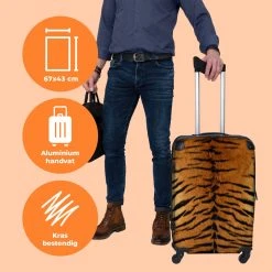 NoBoringSuitcases.com® Koffer Groot - Tijger - Wilde Dieren - Tijgerprint - Design - Trolley Koffer Met TSA-slot - Met Wielen - 90 Liter - Reiskoffer - 66 Cm -Bagage En Reistassen 1200x1200 940