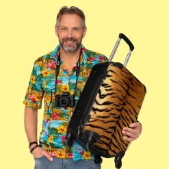NoBoringSuitcases.com® Koffer Groot - Tijger - Wilde Dieren - Tijgerprint - Design - Trolley Koffer Met TSA-slot - Met Wielen - 90 Liter - Reiskoffer - 66 Cm -Bagage En Reistassen 1200x1200 943