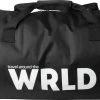 Gusta - Weekendtas - Zwart Met Tekst 'WRLD' - 55x30cm