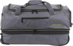 Travelite Basics Wheeled Duffle 55cm Expandable Grey/Green -Bagage En Reistassen 1200x767 1