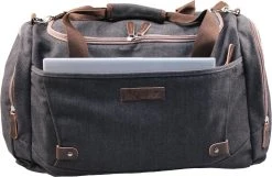 Yakfield - Reistas - Weekendtas - Kado - Dames En Heren - Canvas - Vintage Zwart Antraciet Grijs - Compact Middelgroot Model - 35 Liter Duffelbag - 5 Opbergvakken - 52x30x20 Cm -Bagage En Reistassen 1200x780 1