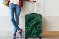 MuchoWow® Koffer - Marmer - Groen - Lijn - Past Binnen 55x40x20 Cm En 55x35x25 Cm - Handbagage - Trolley - Fotokoffer - Cabin Size - Print -Bagage En Reistassen 1200x800 16