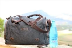 Yakfield - Reistas - Weekendtas - Kado - Dames En Heren - Canvas - Vintage Zwart Antraciet Grijs - Compact Middelgroot Model - 35 Liter Duffelbag - 5 Opbergvakken - 52x30x20 Cm -Bagage En Reistassen 1200x800 80