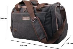 Yakfield - Reistas - Dames En Heren - Combinatiedeal - Weekendtas Zwart Antraciet Grijs - Toilettas Bruin - Compact - Canvas - Vintage -Bagage En Reistassen 1200x810 2